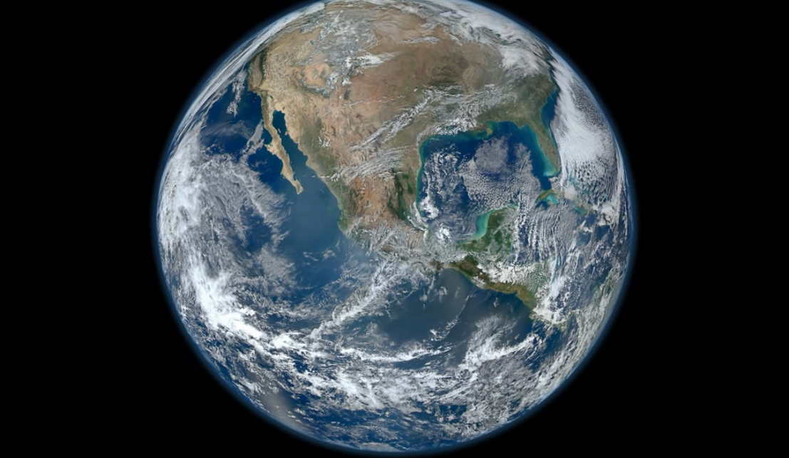 Earth seen from space with North and Central America at its center, in a still from Climate Change Could Affect Global Agriculture Within 10 Years